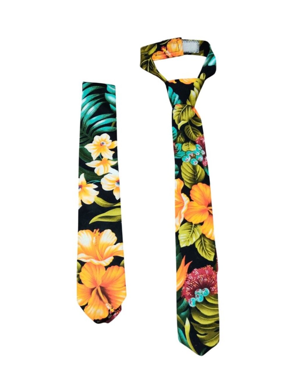 Handmade Father Son Tie Set Hawaiian Tiki Floral Dad Toddler Boy Matching Luau
